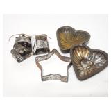 Vintage cookie cutters and heart molds