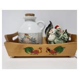 Hen and rooster kitchen decor items