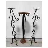 Metal candlestick pillars