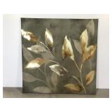 Large leaf art on canvas