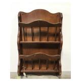 Wall mount wooden magazine rack