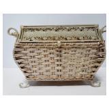 Metal and wicker basket