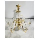 Brass & glass hanging chandeliers light fixture
