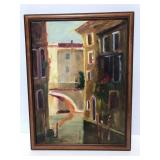 Cityscape painting on canvas