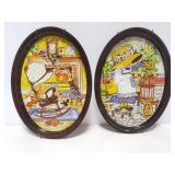2 metal wall decor trays