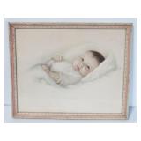 Vintage framed baby print
