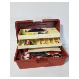 Fishing tackle box with contents