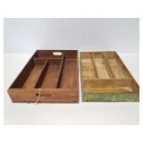 2 wood organizer trays