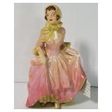 Pink dress chalkware lady figure