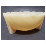 Honey mustard glass bowl
