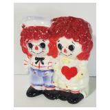 Raggedy Ann & Andy ceramic planter