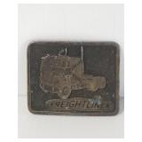 Vintage brass Freightliner belt buckle