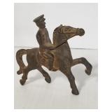 Cast iron horse soldier figure