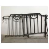 Old heavy iron railing section salvage pair