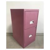 Pink locking metal file cabinet w/ keys