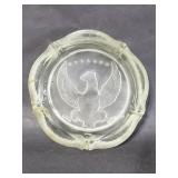 Large heavy glass eagle ashtray