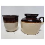 2 Roseville pottery crocks