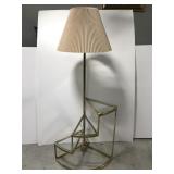 Brass step tiered floor lamp