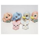Vintage baby nursery style chalkware decor