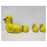 Duck and ducklings chalkware set