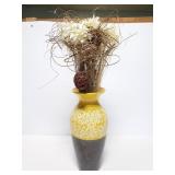 Large ceramic yellow/ black vase