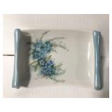 Handpainted ceramic floral soap dish