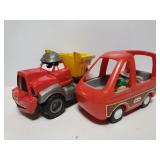 Little Tikes van and Tonka dump truck