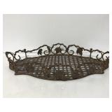 Wrought iron tray w/ leaf design