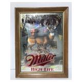 Miller High Life Michigan deer mirrored bar sign