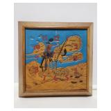 Vintage desert cowboy clock for repair