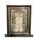 Large antique 1890 Order of Foresters framed print