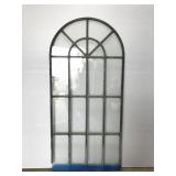 Old arched glass leaded glass window panel