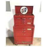 SK Tools rolling two-piece tool chest w/ tools
