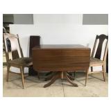 Drop leaf dining table w/ two chairs & leaves
