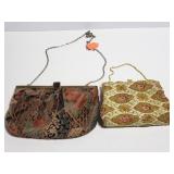 2 vintage clutches with chains