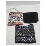 Bead and sequin purse trio