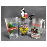 Budweiser souvenir beer glass trio
