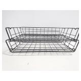 Stacking desk paper organizer wire trays
