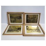 Four foiled art prints