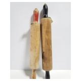Two vintage primitive rolling pins