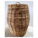 Large vintage Rattan-wicker basket with lid