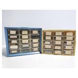 Two small hardware organizers w/ contents
