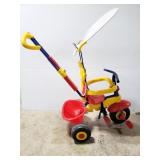 Kids 3 wheel parent push bike