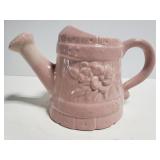 Pink ceramic watering can planter