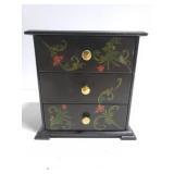 Small 3 drawer wood painted jewelry box