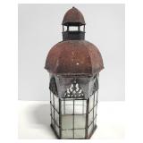 Metal and glass gazebo birdhouse candleholder
