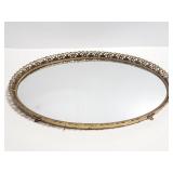 Mirrored oval vanity tray