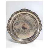 Engraved large Wallace Silverplate tray