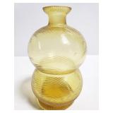 Double bubble yellow glass jar
