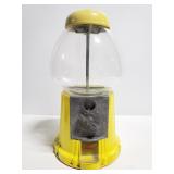 Carousel yellow metal and glass gumball machine